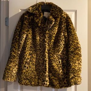 A New Day Faux Fur Leopard Print Jacket